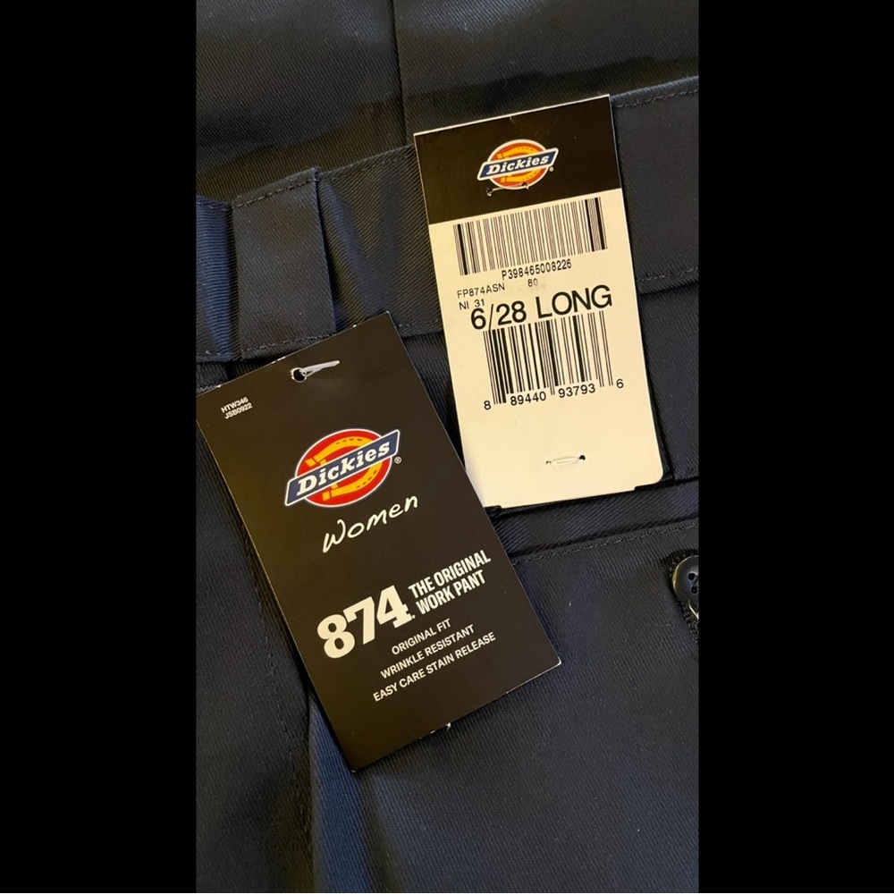 6 Long | Navy Blue | Dickie Women's Original 874 Work Pants | Straight Leg - Picture 5 of 11